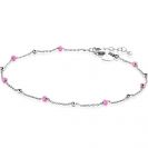 ZINZI zlv. enkelband met zlv.en roze bolletjes