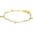 ZINZI zlv. armband gg.verg.met parels en pegeltjes