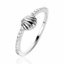 ZINZI silberner Ring Muschel weiß ZIR1885