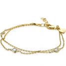 ZINZI silbernes Armband gelb vergoldet doppelt Herz weiß ZIA1721G