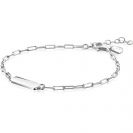 ZINZI Silberarmband mit glänzender rechteckiger Platte zum Gravieren von 16,5-19,5 cm ZIA2530