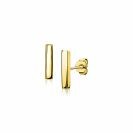 ZINZI silberne Ohrstecker gelbvergoldet glatt Stab 12mm ZIO1384G