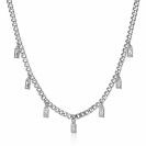 ZINZI silberne Gourmet Halskette mit baguette Zirkonias 40-45cm ZIC2104