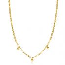 ZINZI zlv. collier gg.verg.grmt/paperclip en bolletjes