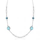 ZINZI zlv. collier fantasie met blauw tinten zirc.