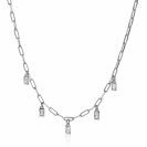 ZINZI silberne Halskette paperclip Glieder baguette Zirkonias 40-43cm ZIC2103