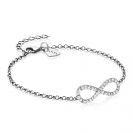 Zinzi silbernes Infinity Armband  weiß 17-20cm ZIA1065
