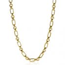 ZINZI silberne Gliederhalskette 14K gelb vergoldet oval und Jasseron Glieder 45cm ZIC2154G