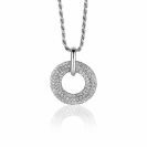 ZINZI zlv. hanger donut pave gezet zirconia's 16mm