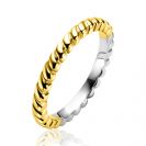ZINZI Goldplattierter Silberner Stapelring (2,5mm breit) mit kleinen Tropfen ZIR2688G