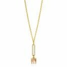ZINZI zlv. collier gg.verg. hanger ovaal zric./champVK