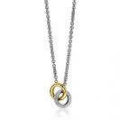 ZINZI silberne Halskette zweifarbig Glieder mit zwei Ringen verbunden 46-49cm ZIC2102