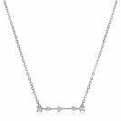 ZINZI silberne Kette 45cm mit Stab rund quadratisch Dreieck  weiß ZIC2043