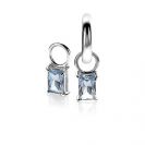 ZINZI silberne Ohrhänger 12mm Rechteck blau ZICH2021B