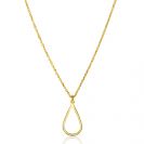 ZINZI vergoldete Silber Jasseron-Kette mit tropfenförmigem Anhänger (10 mm), 42-45 cm ZIC2635