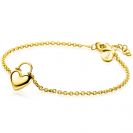 ZINZI vergoldetes Silberarmband mit herzförmigem Schlossanhänger, 17-20 cm ZIA2673G