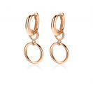 ZINZI silberne Ohrhänger rosé vergoldet offen rund 11mm ZICH1748R