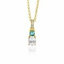 ZINZI zlv. hanger gg.verg. blauw en ovaal zirconia