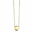 ZINZI zlv. collier gg.verg. rond plaatje 11mm 42/45cm