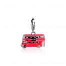 Zinzi silberner Anhänger Doppeldecker rot  CHARMS323