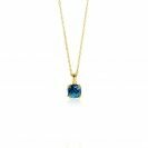 ZINZI Gold 14kt goldene Kette mit schickem quadratischen Anhänger, besetzt mit London-Topas 40-43cm ZGC537