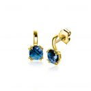 13mm ZINZI Gold 14kt goldene Schmuckstücke mit quadratischem Farbstein in 6,5mm, besetzt mit London-Topas ZGO537