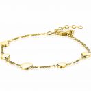 ZINZI silbernes Armband 14K gelb vergoldet runde Plättchens mit Gourmet Glieder 17-20cm ZIA2158G