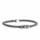 Zinzi silbernes Armband schwarz gerodineerd  weiß 60mm Durchmesser ZIA839Z