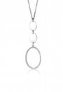 ZINZI silberne Kette mit Anhänger oval 42,5-45cm ZIC1698