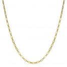 ZINZI silberne Kette 45cm gelb vergoldet mit 'paperclip' Glieder 2,4mm breit ZIC2033G
