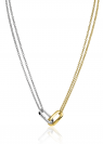 ZINZI silberne zweifarbige Kette 45cm ovaler Verschlussring ZIC2215