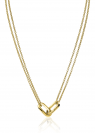 ZINZI silberne zweifarbige Kette 14K gelb vergoldet ovaler Verschlussring ZIC2215G