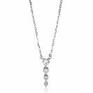 ZINZI zlv. collier met 4 zirconia's aflopend 45cm