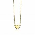 ZINZI zlv. collier geel verguld hart plaatje 42/45cm