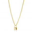 ZINZI zlv. collier gg.verg. gourmet met slotje hanger
