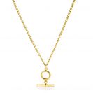 ZINZI zlv. collier gg.verg. grmt. met t-bar hanger