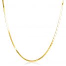 ZINZI zlv. collier geel verguld plat gourmet 2mm