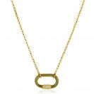 ZINZI zlv. collier met hanger olijfgroen met zirc.