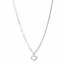ZINZI zlv.collier paperclip/koord en hart hanger