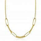 ZINZI zlv.collier gg.verg. grmt./4x paperclip schakel