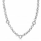 ZINZI zlv. collier met 3x schakels driehoek zirc.