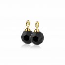 ZINZI zlv. creoolhangers gg.verg. zwarte bead 10mm
