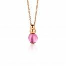 ZINZI zlv. hanger rosé rond roze zirc. 8mm