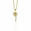 ZINZI silberner Palme Anhänger 14K gelb vergoldet  weiß 18mm ZIH2083