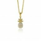 ZINZI silberner Ananas Anhänger 14K gelb vergoldet  weiß 18mm ZIH2084
