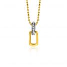 ZINZI zlv. hanger bicolor open rechthoek oog zirc.