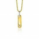 ZINZI zlv. hanger bicolor staafje met zirconia