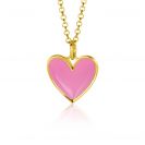 ZINZI zlv. hanger hart geel verguld roze