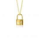 ZINZI zlv. hanger slotje met zirconia in ster zetting
