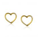 ZINZI silberne Ohrstecker 14K gelbvergoldet offen Herz 8mm ZIO1630G